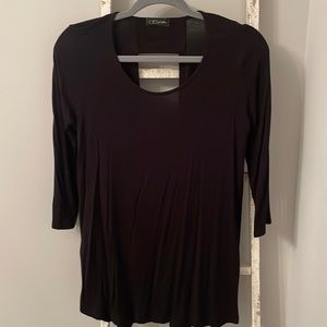 Black collette size small third quarter sleeve dress shirt with open back design